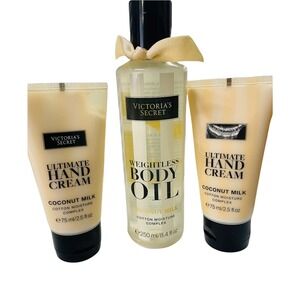 VICTORIA'S SECRET COCONUT MILK ULTIMATE Body Oil Lotion Set RARE